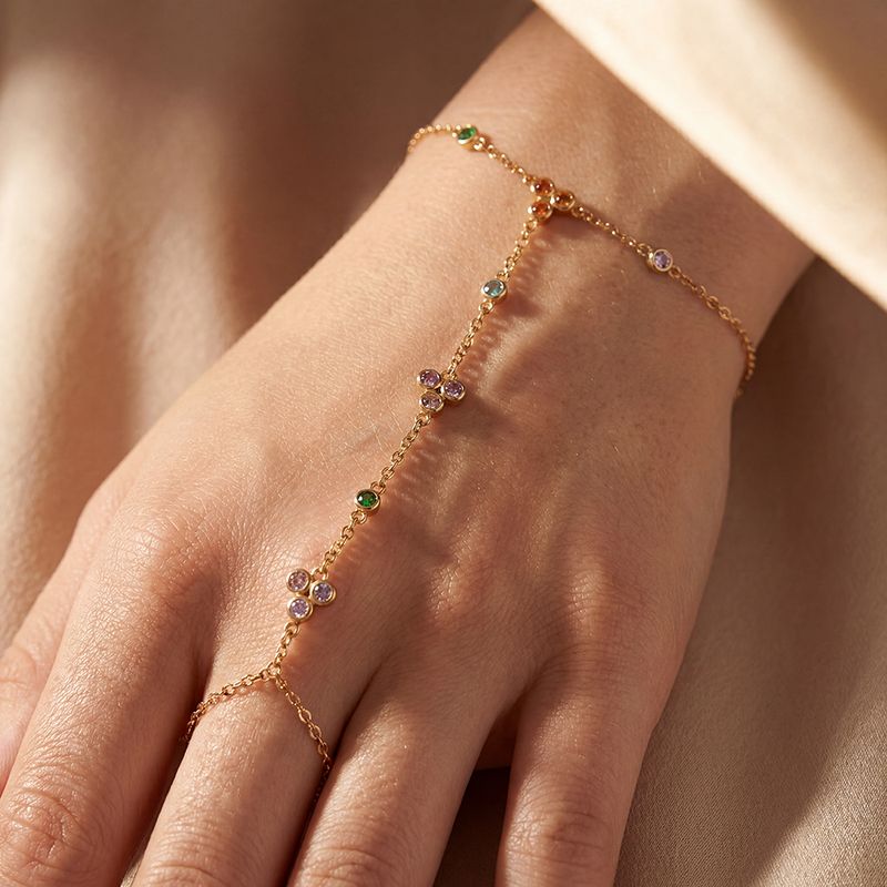 Fargerik Zirkonia Hand Chain