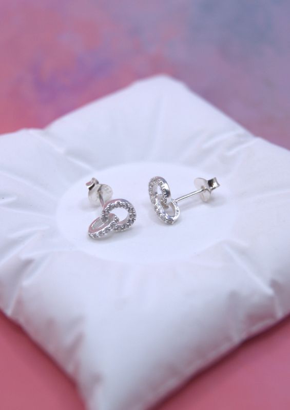 Silver Duo Circle Øredobber