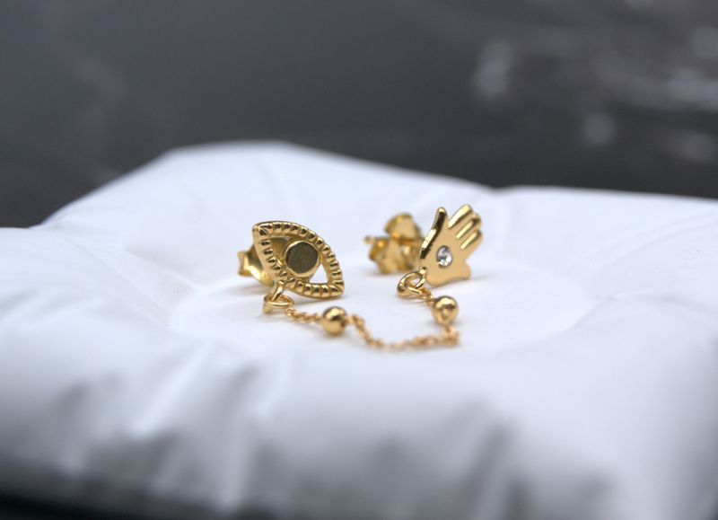 Hamsa Eye Chain Øredobber