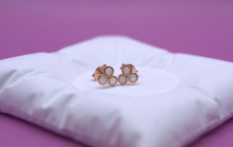 Rose Gold Opal Trio Øredobber