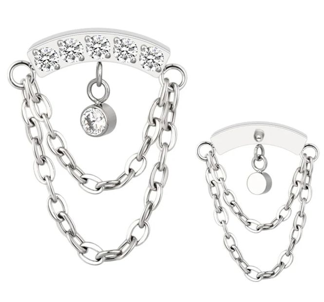 Hovedbilde Double Chain Titan Labret Sølv