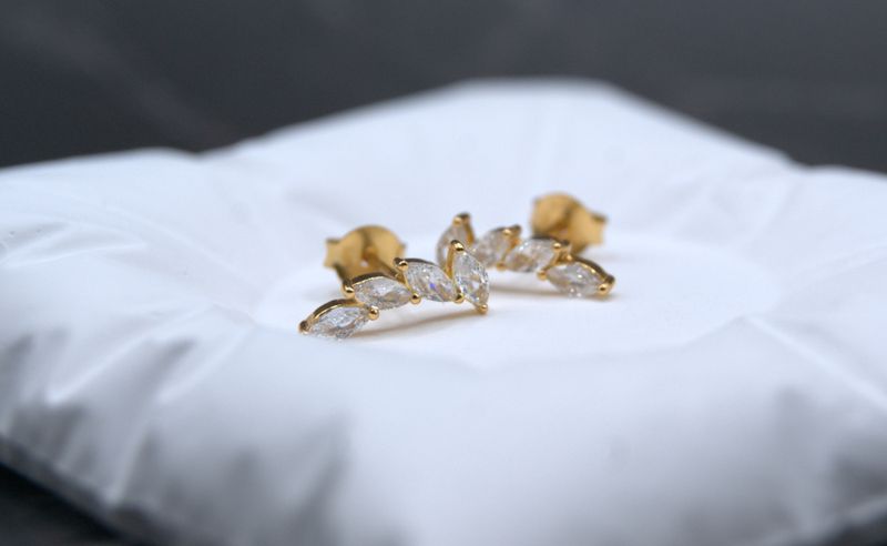 Golden Leaves Studs