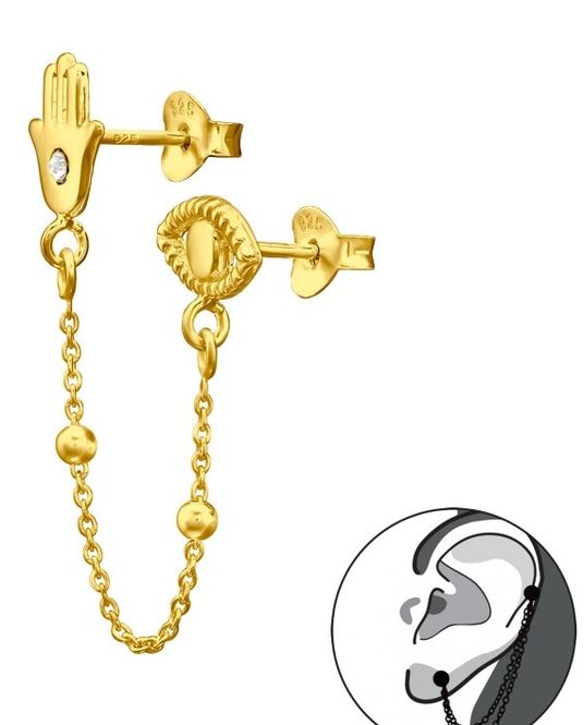 Hovedbilde Hamsa Eye Chain Øredobber
