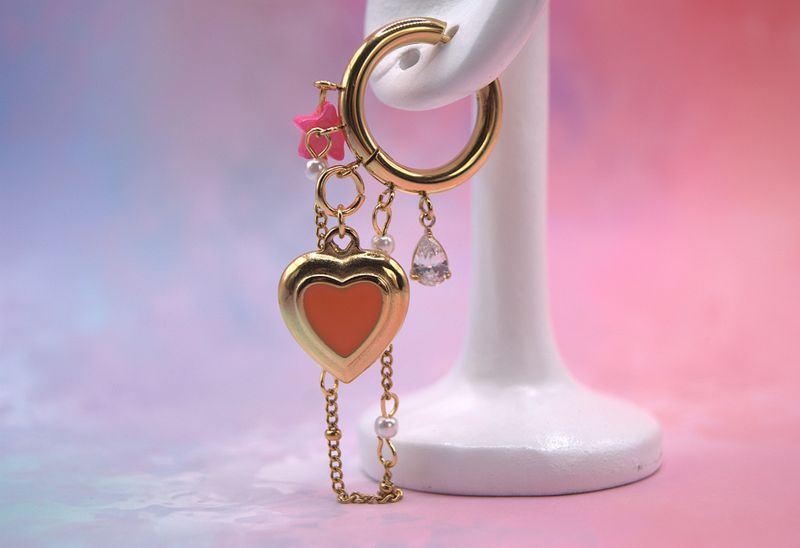 Sunset Charm Hoops