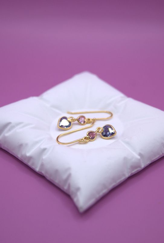 Golden Hanging Heart Øredobber