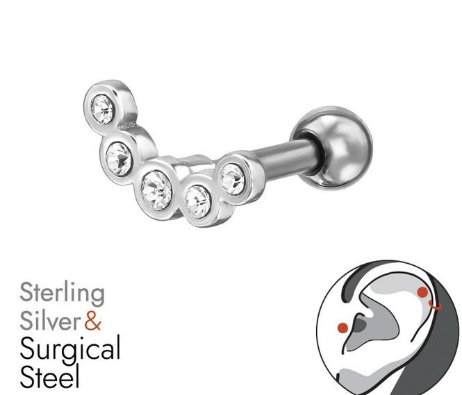 Hovedbilde Silver Curved piercing