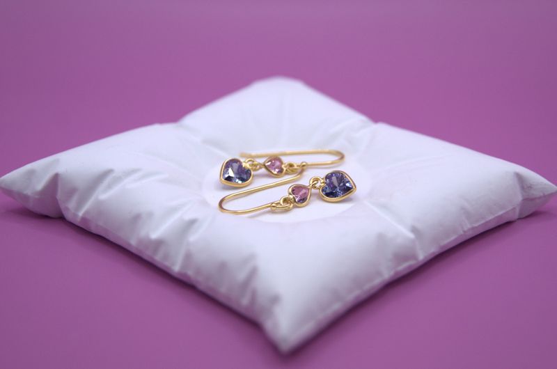 Golden Hanging Heart Øredobber