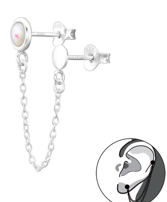 Hovedbilde Opal Silver Chain Øredobber